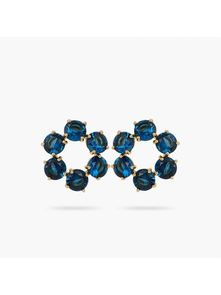 Post Earrings LA DIAMANTINE Bleu Océan