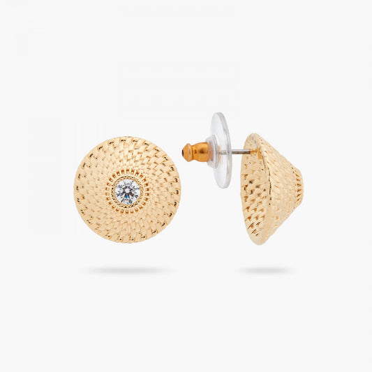 WICKERWORK DISC POST EARRINGS