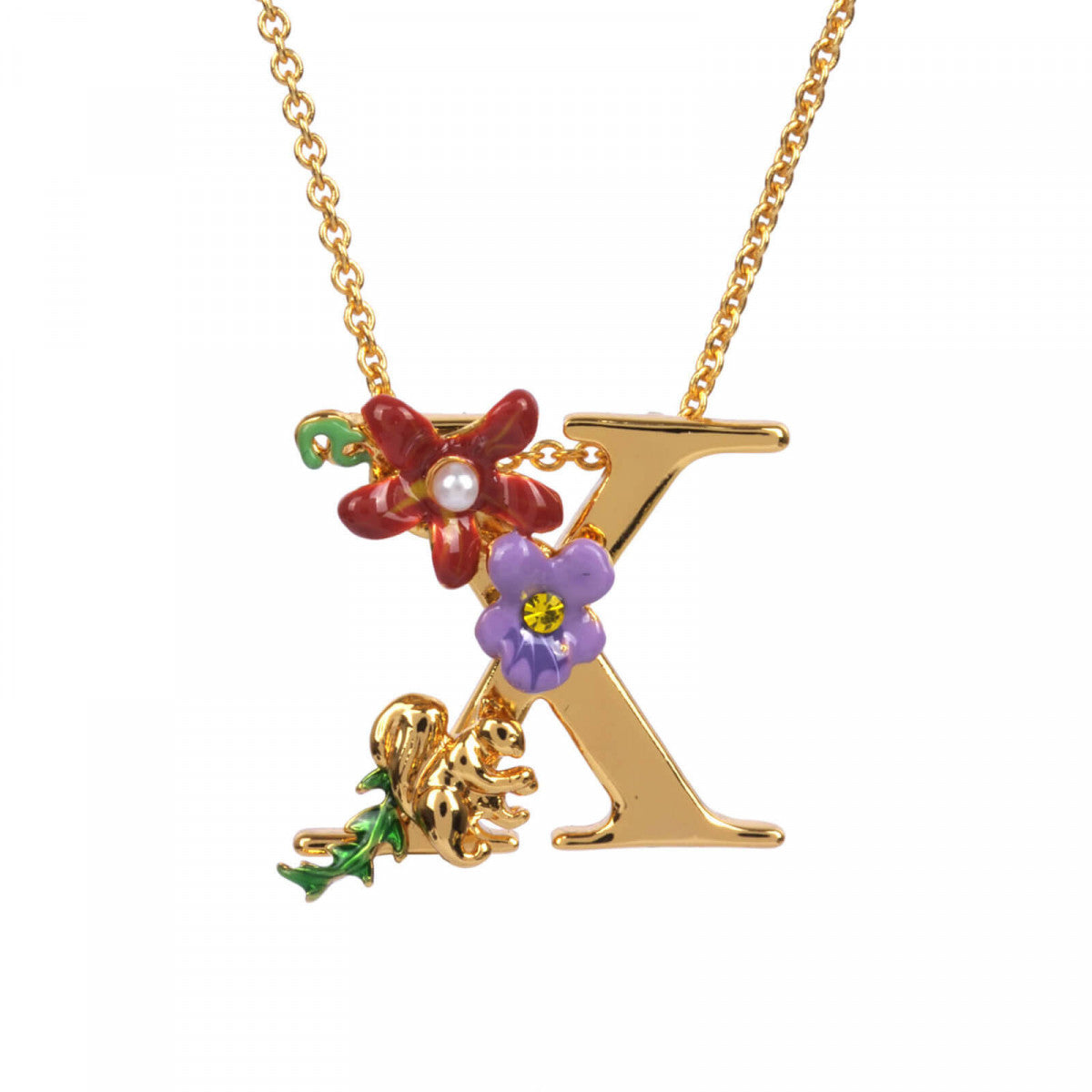 BLOSSOMING ALPHABET NECKLACE LETTER X