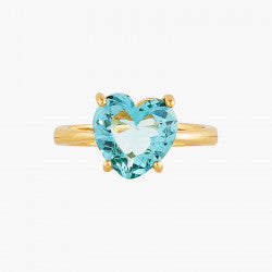 LA DIAMANTINE ACQUA AZZURA HEART STONE SOLITAIRE RING