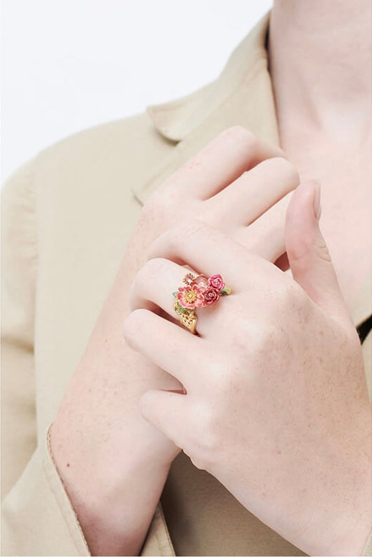 ANTIQUE AND WILD ROSES COCKTAIL RING