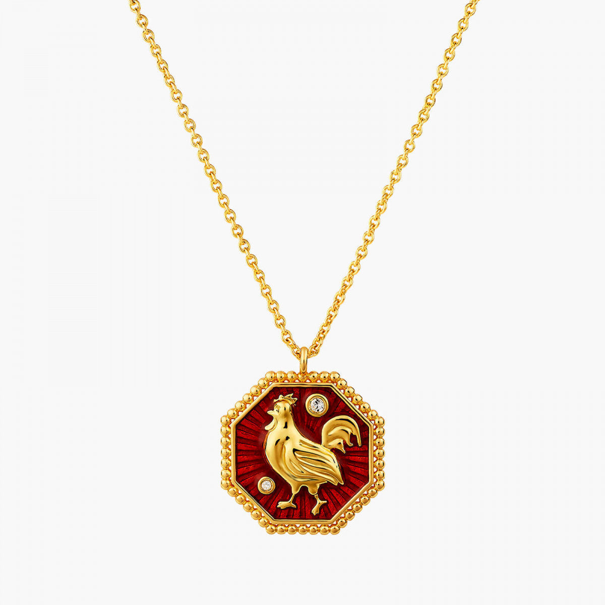 ROOSTER ZODIAC SIGN PENDANT NECKLACE