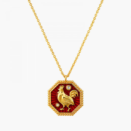 ROOSTER ZODIAC SIGN PENDANT NECKLACE