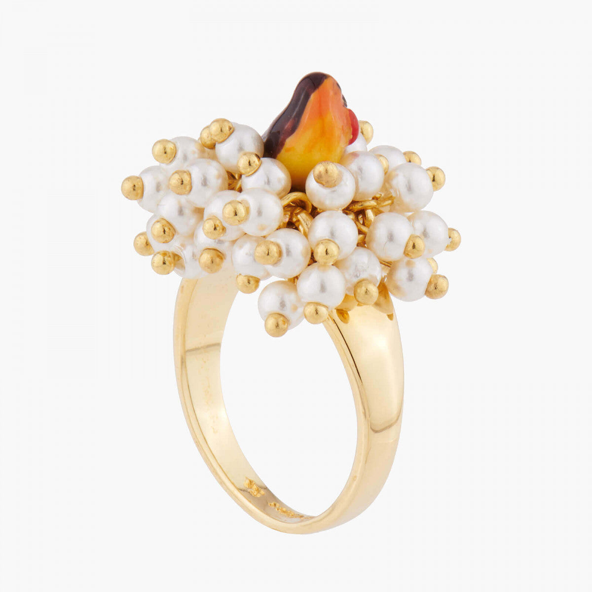 ROBIN AND PEARL NEST COCKTAIL RING