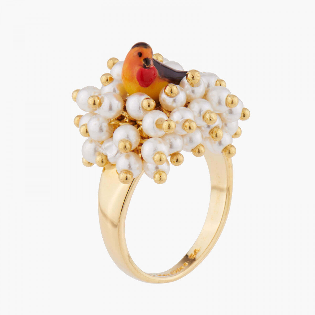 ROBIN AND PEARL NEST COCKTAIL RING