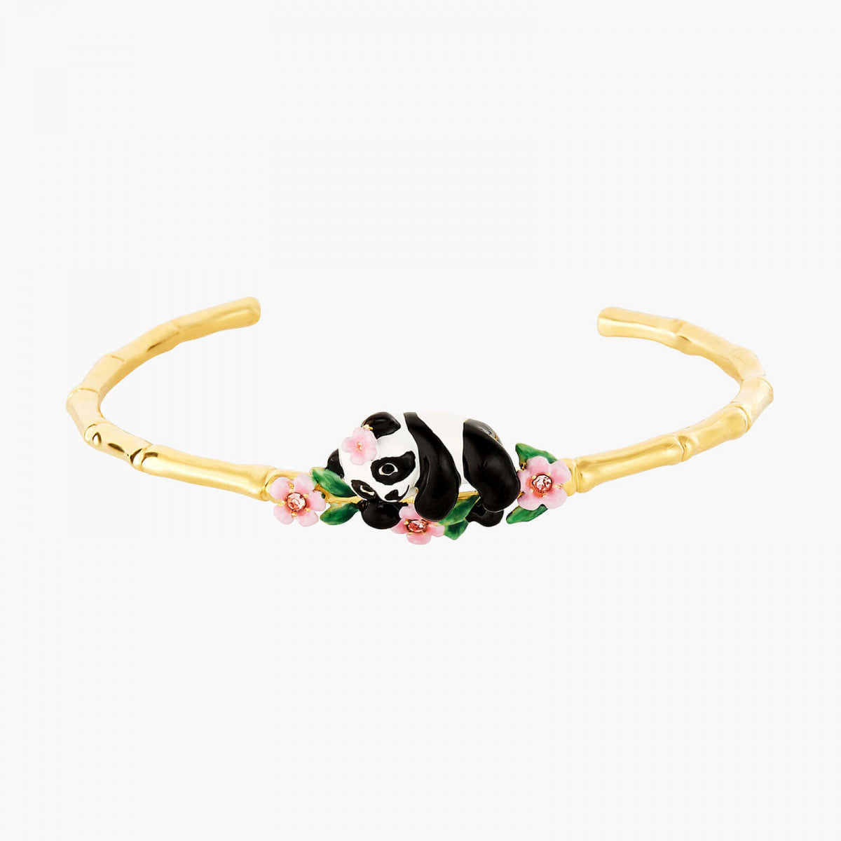 PANDA AND FLOWERS BANGLE BRACELET