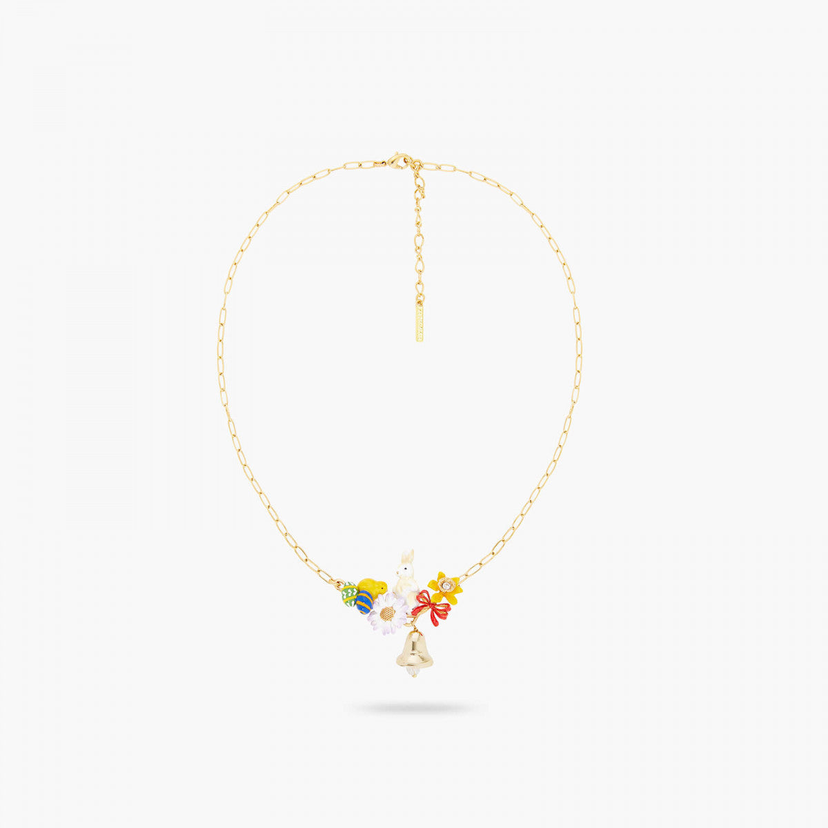 COLLAR NECKLACE EASTER CHICK AND RABBIT THIN NECKLACE