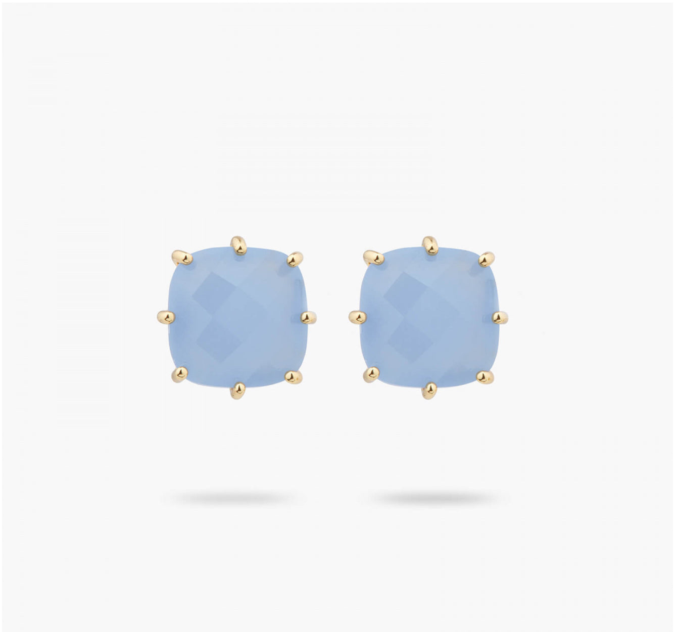 STUD EARRINGS SKY BLUE DIAMANTINE SQUARE STONE POST EARRINGS