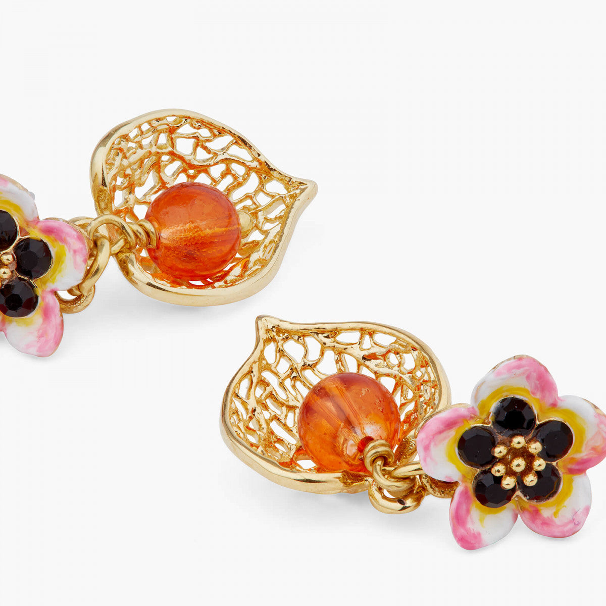 STUD EARRINGS TIARÉ FLOWER AND PHYSALIS POST EARRINGS